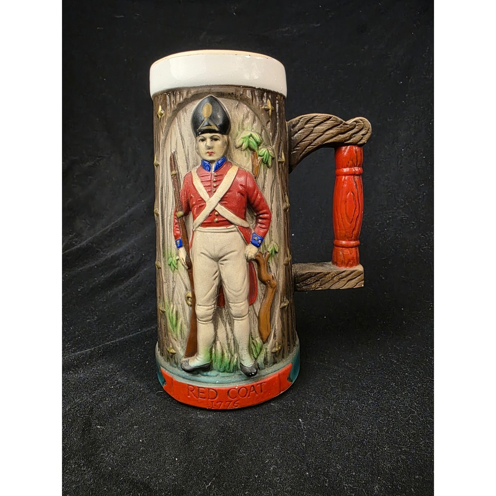 Vintage Napcoware Red Coat 1776 British Soldier Beer Stein Ceramic Mug‎ C-7593